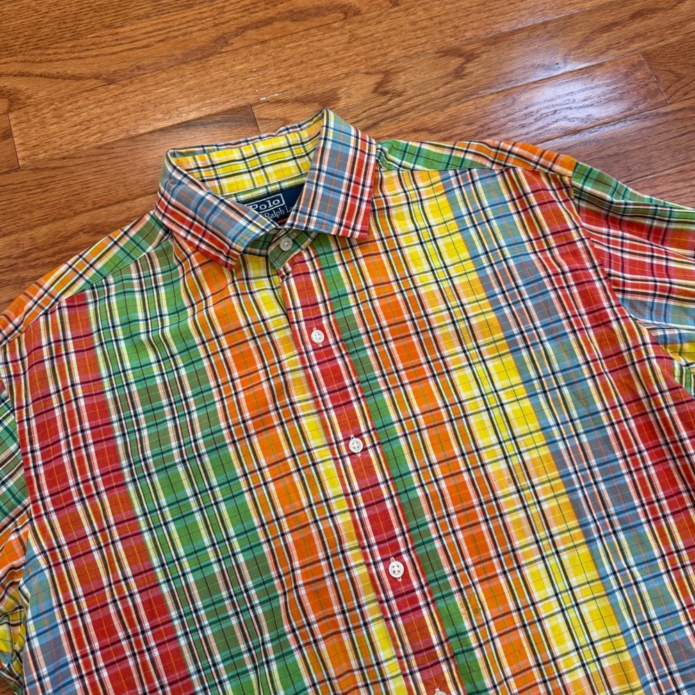Vintage Polo Ralph Lauren Westerton Button Down Shirt Men Large Colorful Plaid